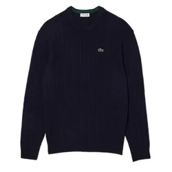 Áo Nỉ Nam Lacoste Responsible Wool Cable Knit Sweatshirt Màu Xanh Navy