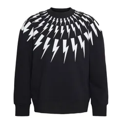 Áo Nỉ Nam Neill Barrett Sweater BJS010S-S504S Màu Đen Họa Tiết Size XS (Form Slim)