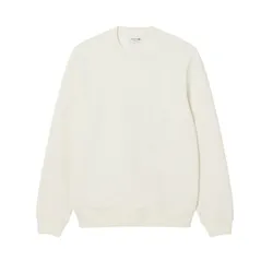 Áo Nỉ Sweater Nam Lacoste Embossed Logo Pique Sweatshirt SH9959-00-ARS Màu Trắng Kem Size 3
