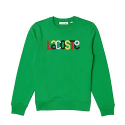 Áo Nỉ Sweater Nữ Lacoste Crew Neck Colored Embroidery Fleece SF7070-51 LUU Màu Xanh Green Size 36
