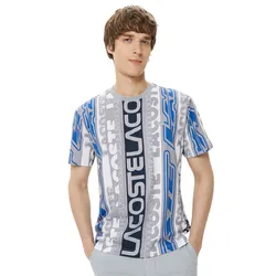 Áo Phông Nam Lacoste Regular Fit Crew Neck Printed Tshirt TH0378- 78G Màu Xám Size 4