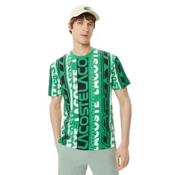 Áo Phông Nam Lacoste Regular Fit Crew Neck Printed Tshirt TH0378-78Y Màu Xanh Lá Cây Size 4