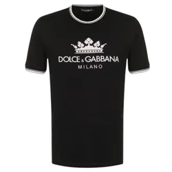 Áo Phông Nam Dolce & Gabbana D&G Black Logo Printed G8IR4T FU7EQ N0000 TShirt Màu Đen Size 46