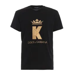 Áo Phông Nam Dolce & Gabbana D&G King Patch T-Shirt Màu Đen Size 46