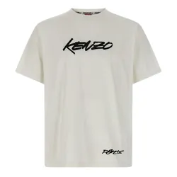 Áo Phông Nam Kenzo Futura Classic With Logo In White PFF65TS2524SG02 Tshirt Màu Trắng Kem Size S