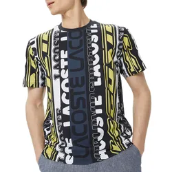 Áo Phông Nam Lacoste Regular Fit Crew Neck Printed Black Tshirt TH0378-78S Màu Đen