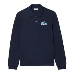 Áo Polo Dài Tay Nam Lacoste Classic Style Embroidered Badge L.12.12 PH6587 54N 166 Màu Xanh Navy Size 4