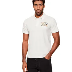 Áo Polo Nam Burberry Evan Ekd Slim Fit 8116118 Màu Trắng Size S