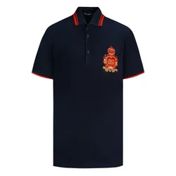 Áo Polo Nam Dolce & Gabbana D&G Cotton Pique Logo Applique G8OS1Z FU7EN B0665 Màu Xanh Navy Size 44