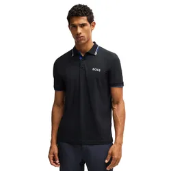 Áo Polo Nam Hugo Boss Cotton-Blend Polo Shirt With Contrast Logos 50469102 402 Màu Xanh Navy Size S