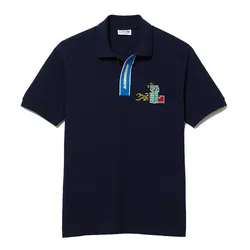 Áo Polo Nam Lacoste Contrast Placket And Crocodile Badge PH146551166 PC02 Màu Xanh Navy Size 2