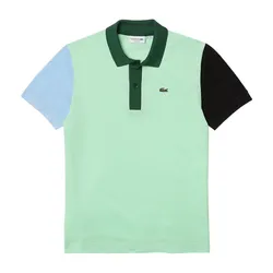 Áo Polo Nam Lacoste Men's Regular Fit Color-block Cotton Petit Piqué PH9536 8N9 Màu Xanh Lá Size 3