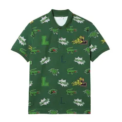 Áo Polo Nam Lacoste  Men's Regular Fit Crocodile Print  PH1464 PZ1 Màu Xanh Lá Size 3