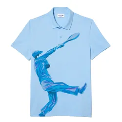 Áo Polo Nam Lacoste Men's Regular Fit Ultralight Printed Movement PH3454 00 HBP Màu Xanh Size XS