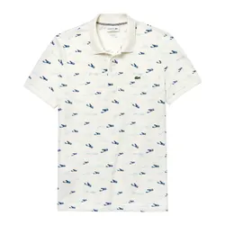 Áo Polo Nam Lacoste Men's Slim Fit Printed Pique PH4234 2CQ Màu Trắng Size 2