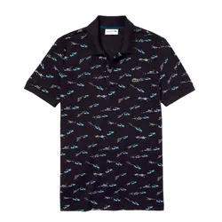 Áo Polo Nam Lacoste Men's Slim Fit Printed Pique PH4234 QRN Màu Xanh Navy Size 3