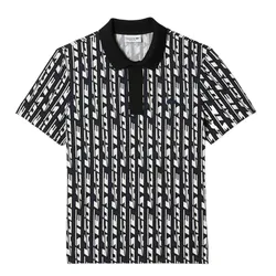 Áo Polo Nam Lacoste Movement Two-Tone Printed PH5655-51 9YT Màu Xanh Navy/Trắng Size 4