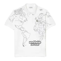 Áo Polo Nam Lacoste Original L.12.12 Printed Organic Cotton PH8046 00 001 Màu Trắng Size XS