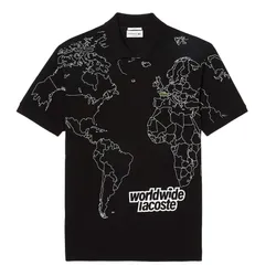 Áo Polo Nam Lacoste Original L.12.12 Printed Organic Cotton PH8046 00 031 Màu Đen Size XS