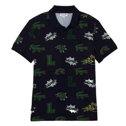 Áo Polo Nam Lacoste Regular Fit Crocodile Print PH1464-00 Màu Xanh Navy Size 4