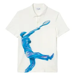 Áo Polo Nam Lacoste Regular Fit Ultralight Printed Movement PH3454-70V Màu Trắng Size 2