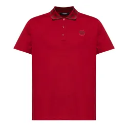 Áo Polo Nam Versace Medusa Greca With Logo Embroidered In Red A89492 1A04867 1RB30 Màu Đỏ Size S