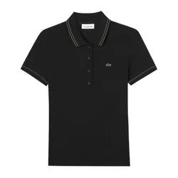 Áo Polo Nữ Lacoste Women Stitched Mini Piqué PF0086 54G 031 Màu Đen Size 34