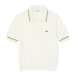 Áo Polo Nữ Lacoste Women's Cropped 3D Seamless Stretch Cotton AF9283 51 DII Màu Trắng Size 34