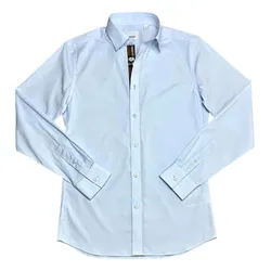 Áo Sơ Mi Dài Tay Nam Burberry BBR London England Cotton Check Shirt Màu Xanh Nhạt Size XS