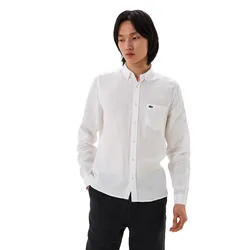 Áo Sơ Mi Dài Tay Nam Lacoste Men's Regular Fit Shirt Màu Trắng Size 38