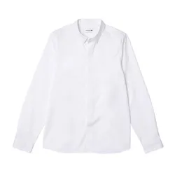 Áo Sơ Mi Dài Tay Nam Lacoste Slim Fit Concealed Placket Stretch Cotton Poplin Shirt CH2567 001 Màu Trắng Size 37