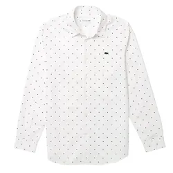 Áo Sơ Mi Dài Tay Nam Lacoste Slim Fit Shirt Màu Trắng Size 39