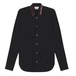 Áo Sơ Mi Nam Alexander Mcqueen Black Logo Collar QRN44 1000 Màu Đen Size 15
