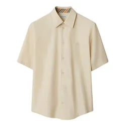 Áo Sơ Mi Nam Burberry Cotton Poplin 8105136 Màu Be Nhạt Size S