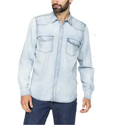 Áo Sơ Mi Nam Carrera Jeans 210A1005X Light Blue Wash Màu Xanh Nhạt Size S