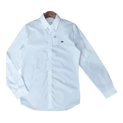 Áo Sơ Mi Nam Lacoste Slim Fit Logo Shirt Màu Trắng Size 38