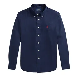 Áo Sơ Mi Nam Ralph Lauren Long Sleeve Logo Pony Cotton In Navy 323967600004 Màu Xanh Navy Size L
