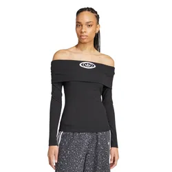 Áo Thun Dài Tay Trễ Vai Nữ Adidas Originals Off Shoulder Long-Sleeve Top KA2690 Màu Đen Size XS (Form Âu)