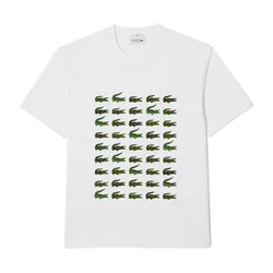 Áo Thun Lacoste Unisex Relaxed Fit Iconic Print T-Shirt TH1311 001 Màu Trắng Size 2
