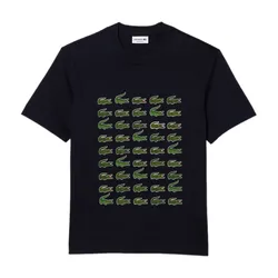 Áo Thun Lacoste Unisex Relaxed Fit Iconic Print T-Shirt TH1311 HDE Màu Xanh Navy Size 2