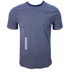 Áo Thun Nam Armani Exchange Chấm Ô Chữ Trắng 7VZTHZ ZJH4Z Tshirt Màu Xanh Navy Size XS