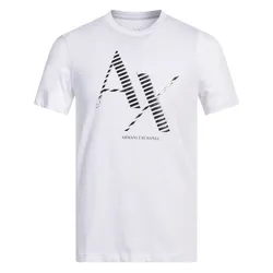 Áo Thun Nam Armani Exchange Chữ Bạc 6RZTKD ZJBYZ Tshirt Màu Trắng Size L