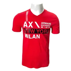 Áo Thun Nam Armani Exchange New York 7VZTTE ZJ2MZ Tshirt Màu Đỏ Size XS