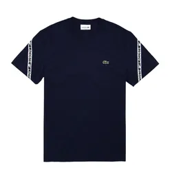 Áo Thun Nam Lacoste Men's Regular Fit Printed Bands T-Shirt TH9873 166 Màu Xanh Navy Size 3