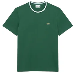 Áo Thun Nam Lacoste Men's Regular Fit Ribbed Collar Cotton Tshirt TH9903 51 132 Màu Xanh Lá Size 3