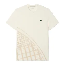 Áo Thun Nam Lacoste Men's Ultra Dry Printed Tennis T-Shirt TH4753-51 XFJ Màu Kem