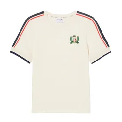 Áo Thun Nữ Lacoste Women's Made In France Textured Piqué T-Shirt TF9630 51 XFJ Màu Be Size 34