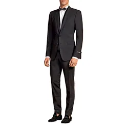 Áo Vest Nam Dolce & Gabbana D&G Black Wool Coat Suit Blazer Tag Logo Màu Đen Size 46