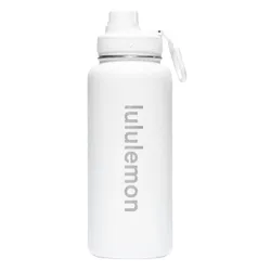 Bình Giữ Nhiệt Lululemon Water Bottle Back To Life Clear Bottle Straw Lid - White Màu Trắng 350ml