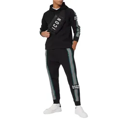 Bộ Quần Áo Nỉ Nam Dsquared2 Contrast Striped Màu Đen Size L